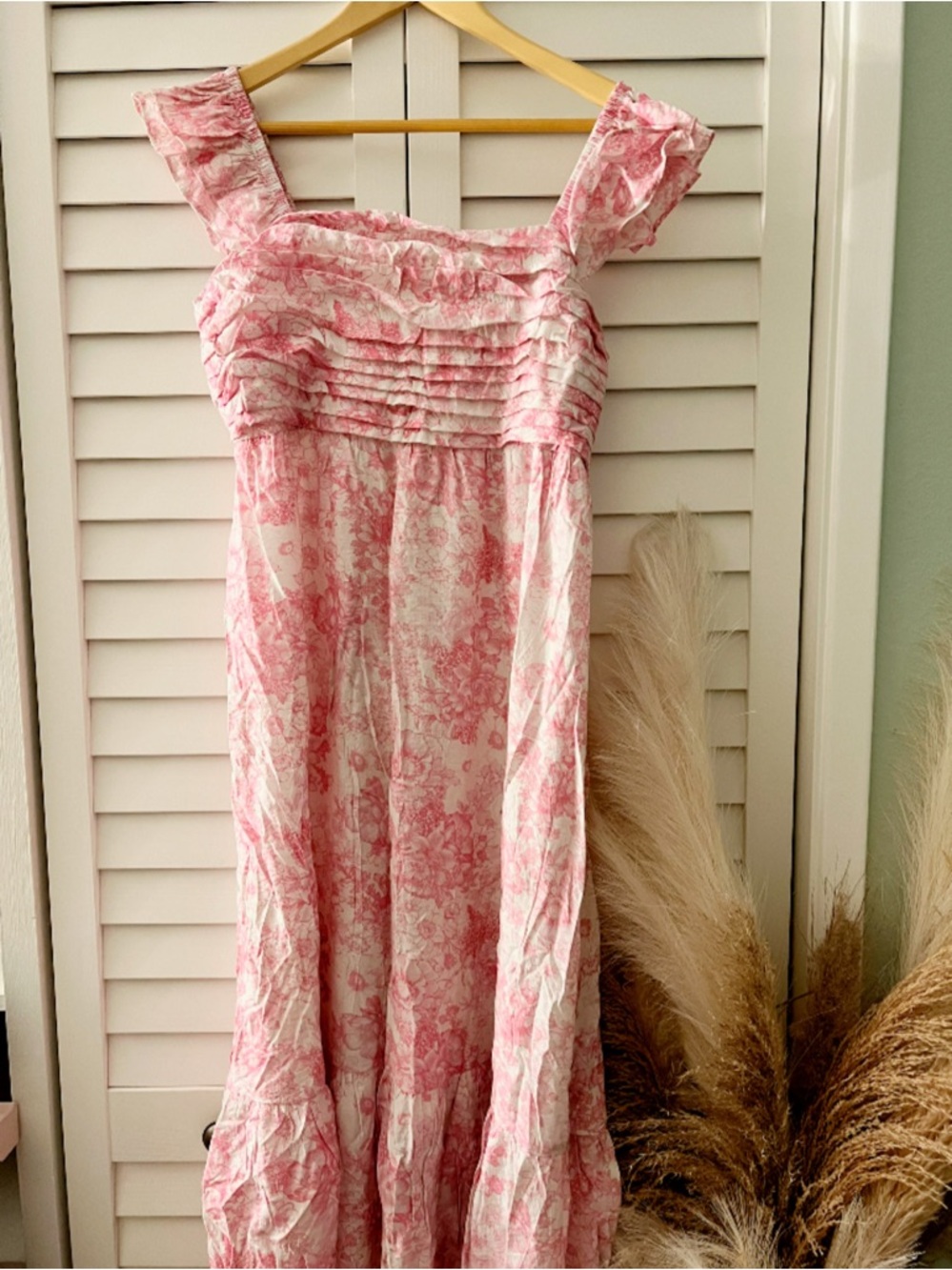 Womens Pink Floral Sundress - Lightweight Summer Dress